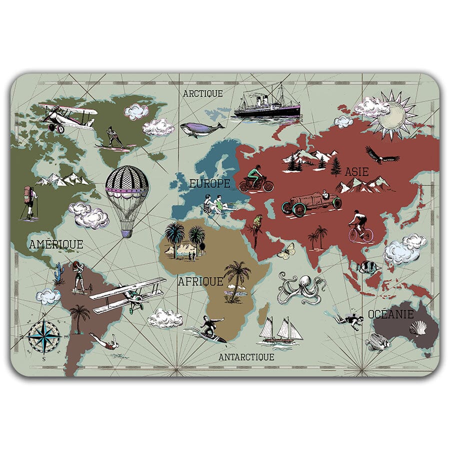 Voyages - Set de table dorure Cartes d'Art
